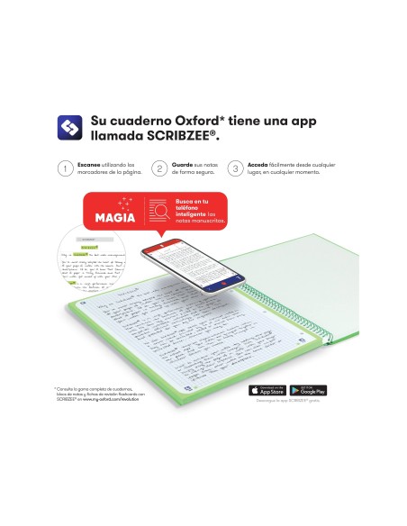 CUADERNO ESP. OXFORD EBOOK A4 T.EXTRA 5MM 80H 90GR. TURQ.