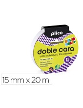 CINTA ADHESIVA PLICO DOBLE CARA 15MM X 20MT