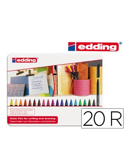 ROTULADOR EDDING PUNTA FIBRA 1200 C/20 COL.SURT.PUNTA REDONDA 0,5 MM