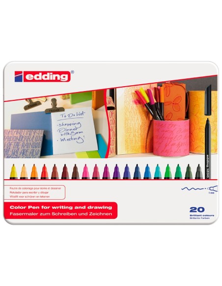 ROTULADOR EDDING PUNTA FIBRA 1200 C/20 COL.SURT.PUNTA REDONDA 0,5 MM
