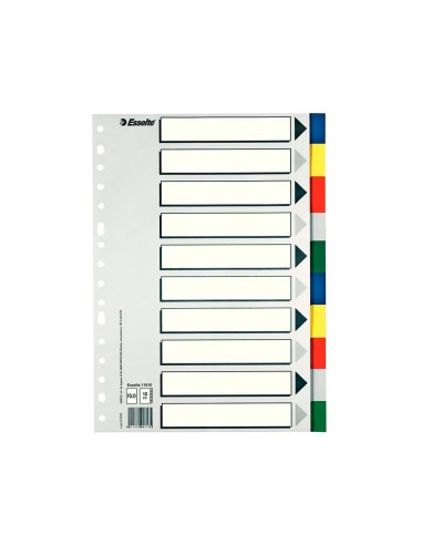 SEPARADOR ESSELTE PLASTICO JUEGO 10 SEPARADORES A4C/5 MULTITALADRO