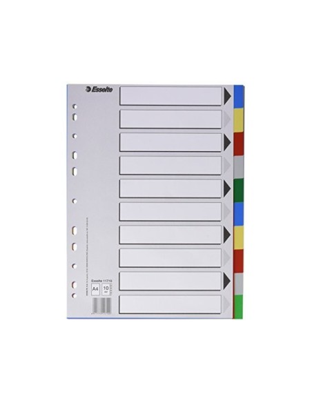 SEPARADOR ESSELTE PLASTICO JUEGO 10 SEPARADORES A4C/5 MULTITALADRO
