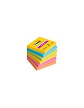 BLOC NOTAS ADH.POST-IT SUPER STICKY 76X76MM 6UD 90H. COL.SURT. 2