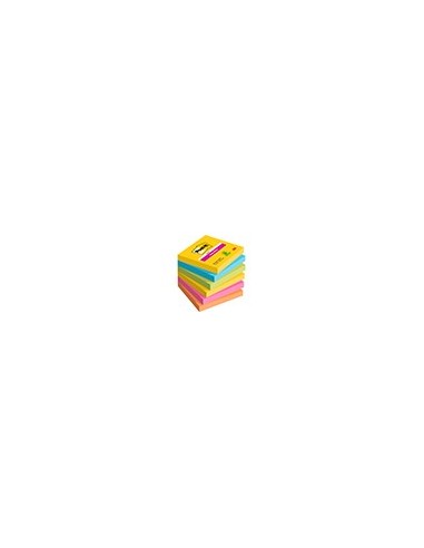 BLOC NOTAS ADH.POST-IT SUPER STICKY 76X76MM 6UD 90H. COL.SURT.
