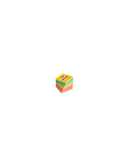 BLOC NOTAS ADH.POST-IT SUPER STICKY 76X76MM 6UD 90H. COL.SURT.