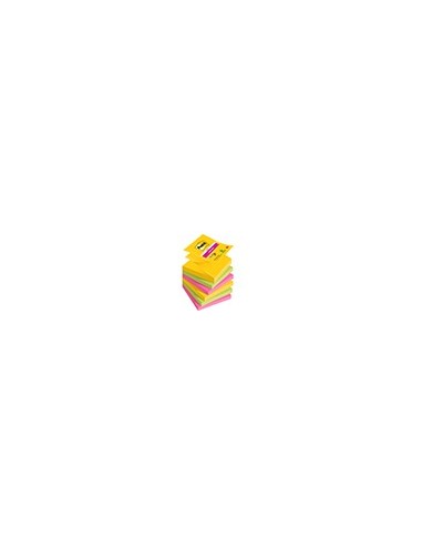 BLOC NOTAS ADH.POST-IT SUPER STICKY 76X76MM 6UD 90H. COL.SURT.