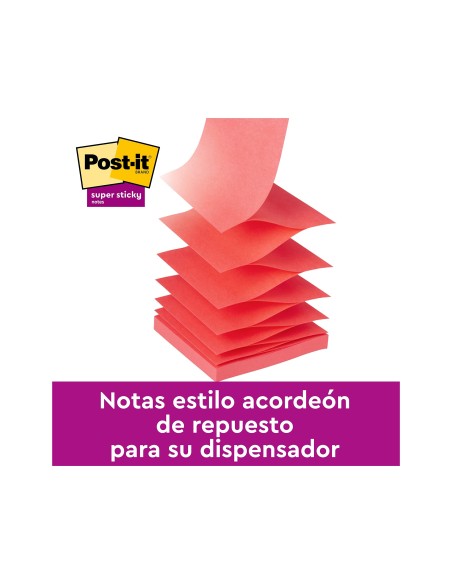BLOC NOTAS ADH.POST-IT SUPER STICKY 76X76MM 6UD 90H. COL.SURT.