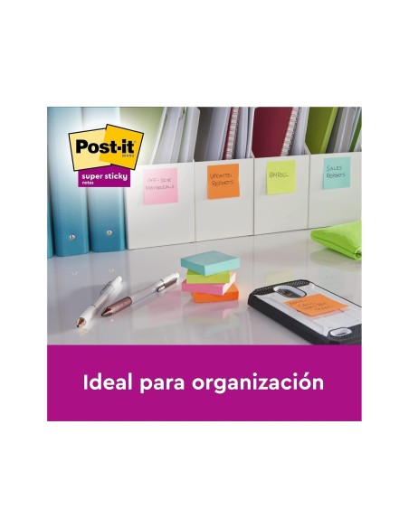 BLOC NOTAS ADH.POST-IT SUPER STICKY 76X76MM 5UD 90H. COL.SURT.