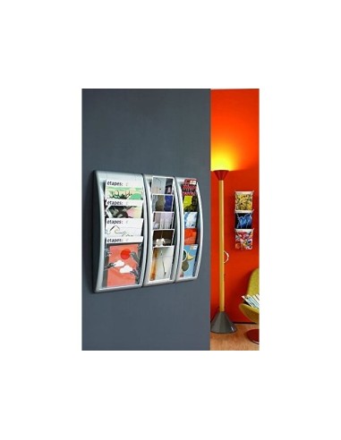 EXPOSITOR MURAL FAST-PAPERFLOWDIN A4 BLANCO 4 CASILLAS 650X290X95 MM