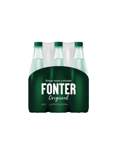 AGUA MINERAL NATURAL CON GAS FONTER BOTELLA DE 500ML