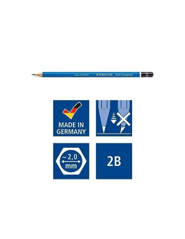 LAPICES DE GRAFITO STAEDTLER MARS LUMOGRAPH 100 2B UNIDAD 100-2B