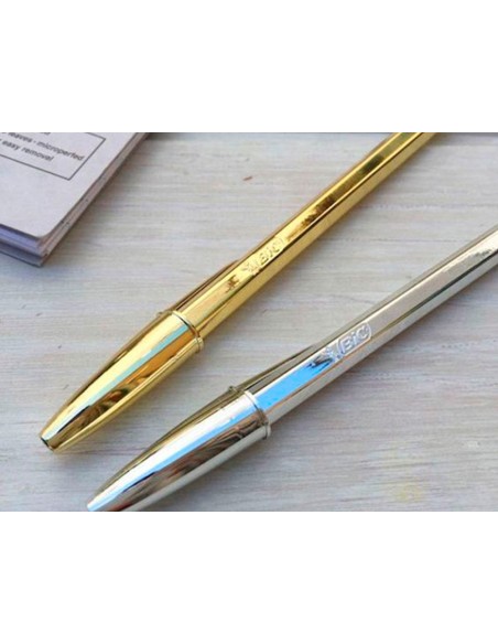 BOLIGRAFO BIC CRISTAL CELEBRATION ORO TINTA AZUL UNIDAD 921340