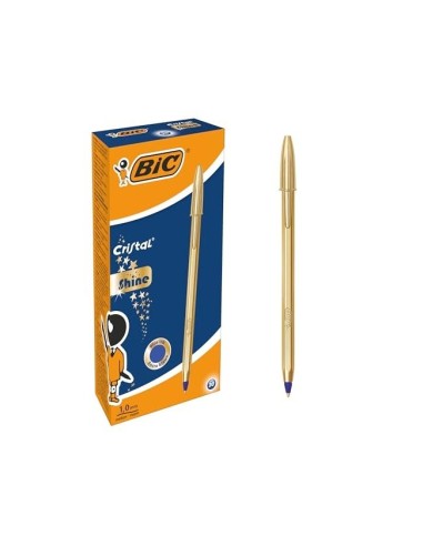 BOLIGRAFO BIC CRISTAL CELEBRATION ORO TINTA AZUL UNIDAD 921340