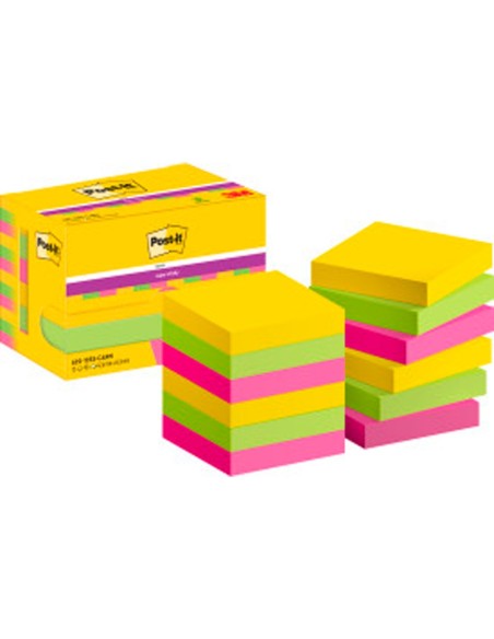 BLOC NOTAS ADH. POST-IT SUPER STICKY 47,6X47,6MM 2UD 90H. AM.