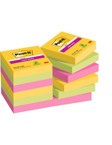 BLOC NOTAS ADH. POST-IT SUPER STICKY 47,6X47,6MM 2UD 90H. AM.