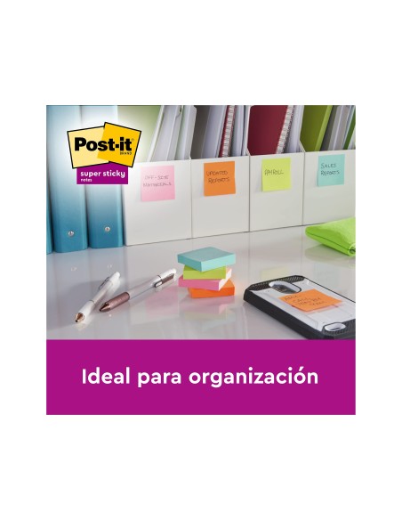 BLOC NOTAS ADH. POST-IT SUPER STICKY 47,6X47,6MM 2UD 90H. AM.