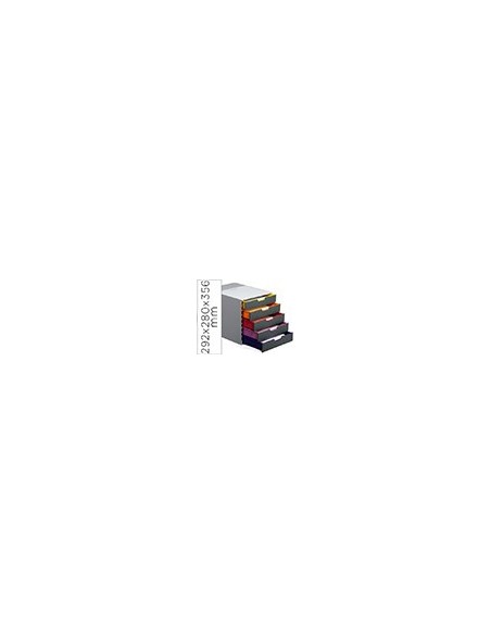 FICHERO 5 CAJONES DURABLE VARICOLOR APILABLES 292X280X356MM.7605-27