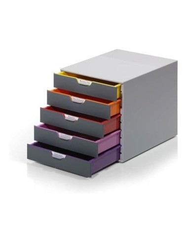 FICHERO 5 CAJONES DURABLE VARICOLOR APILABLES 292X280X356MM.7605-27
