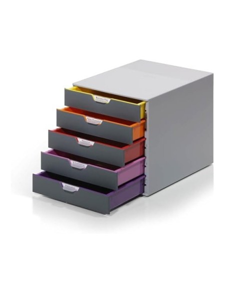 FICHERO 5 CAJONES DURABLE VARICOLOR APILABLES 292X280X356MM.7605-27