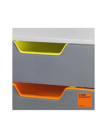 FICHERO 5 CAJONES DURABLE VARICOLOR APILABLES 292X280X356MM.7605-27