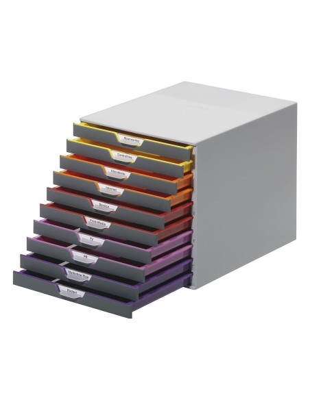 FICHERO 10 CAJONES DURABLE VARICOLOR APILABLES 292X280X356MM.7610-27
