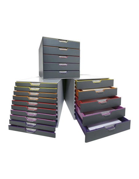 FICHERO 10 CAJONES DURABLE VARICOLOR APILABLES 292X280X356MM.7610-27