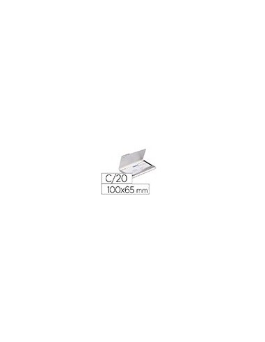 TARJETERO DURABLE ALUM.CAP.20 TARJETAS 55X90MM.PLATA 100X65MM.2415-23
