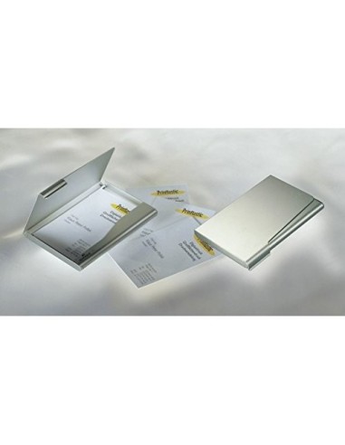 TARJETERO DURABLE ALUM.CAP.20 TARJETAS 55X90MM.PLATA 100X65MM.2415-23