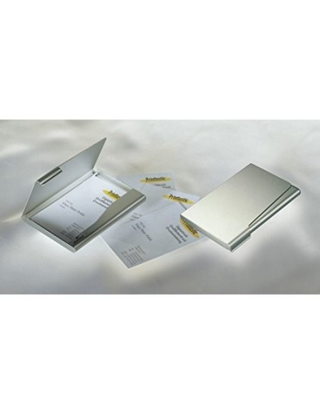 TARJETERO DURABLE ALUM.CAP.20 TARJETAS 55X90MM.PLATA 100X65MM.2415-23