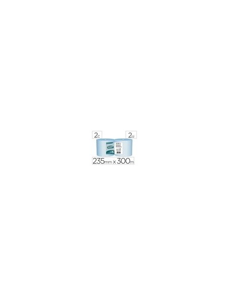 PAPEL SECAMANOS IND.AMOOS 2 CAPAS 235MM.X 300 MT AZ. 2 ROLLOS J613001