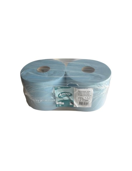 PAPEL SECAMANOS IND.AMOOS 2 CAPAS 235MM.X 300 MT AZ. 2 ROLLOS J613001