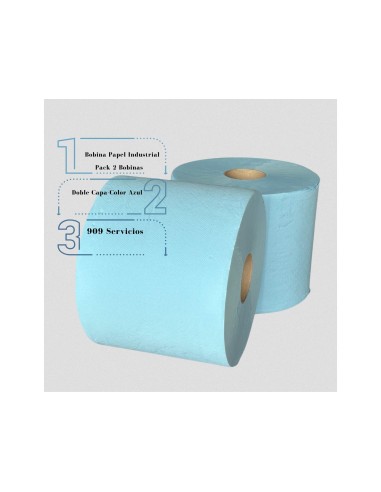 PAPEL SECAMANOS IND.AMOOS 2 CAPAS 235MM.X 300 MT AZ. 2 ROLLOS J613001