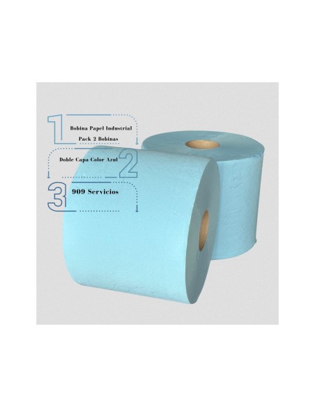 PAPEL SECAMANOS IND.AMOOS 2 CAPAS 235MM.X 300 MT AZ. 2 ROLLOS J613001