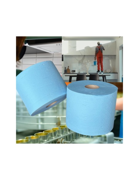 PAPEL SECAMANOS IND.AMOOS 2 CAPAS 235MM.X 300 MT AZ. 2 ROLLOS J613001