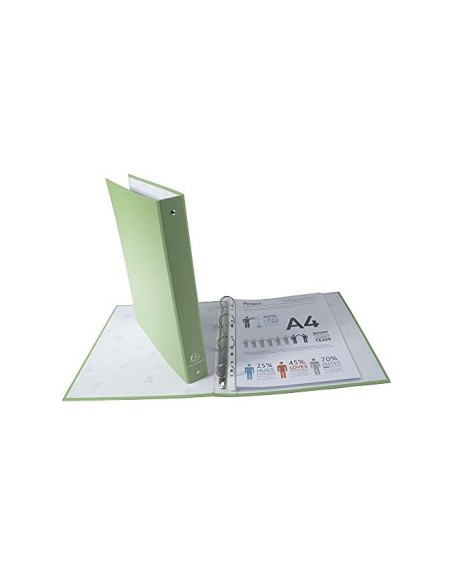 CARPETA 4A.30MM REDONDAS EXACOMPTA A4 CARTON FORRADO VE.ANIS 51473E