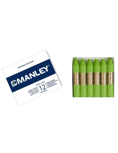 LAPICES CERA MANLEY UNICOLOR VERDE AMARILLO CLARO Nº 47 CAJA DE 12
