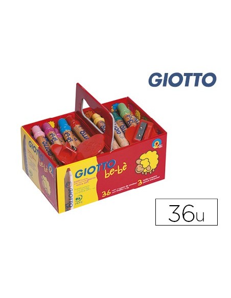 LAPICES COLORES GIOTTO BEBE SUPER SCHOOLPACK 36UD.+3 SACAPUNTAS