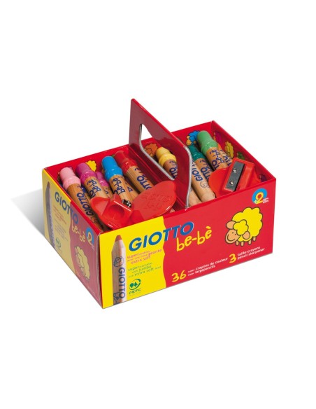 LAPICES COLORES GIOTTO BEBE SUPER SCHOOLPACK 36UD.+3 SACAPUNTAS