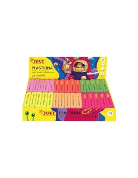 PLASTILINA JOVI 70F TAMAÐO PEQUEÐO CAJA 30UD.COLORES FLUORESCENTES