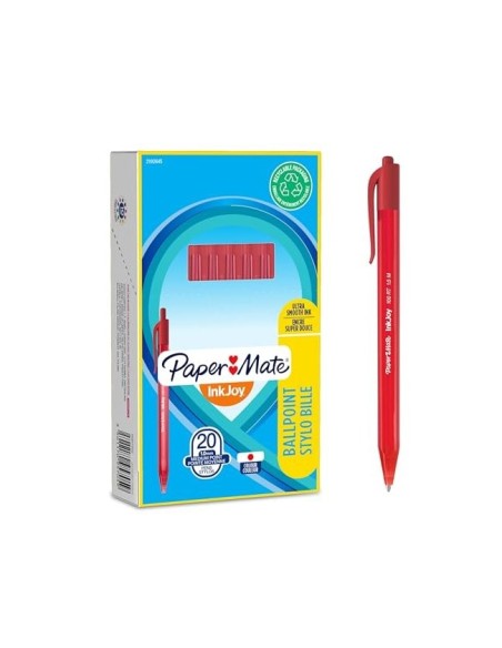 BOLIGRAFO PAPER MATE INKJOY 100 RETRACTIL PUNTA MEDIA ROJO