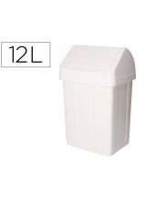 PAPELERA CONTENEDOR TTS PLASTICO TAPADERA MAX 12L.BL 400X230X200 MM
