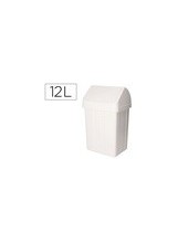 PAPELERA CONTENEDOR TTS PLASTICO TAPADERA MAX 12L.BL 400X230X200 MM 2