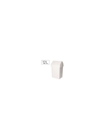 PAPELERA CONTENEDOR TTS PLASTICO TAPADERA MAX 12L.BL 400X230X200 MM