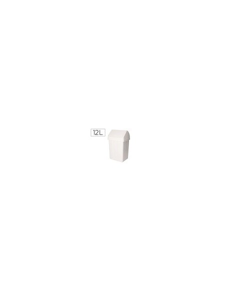 PAPELERA CONTENEDOR TTS PLASTICO TAPADERA MAX 12L.BL 400X230X200 MM