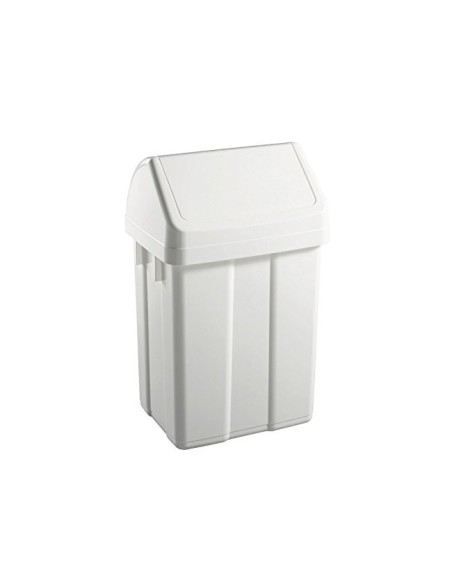 PAPELERA CONTENEDOR TTS PLASTICO TAPADERA MAX 12L.BL 400X230X200 MM
