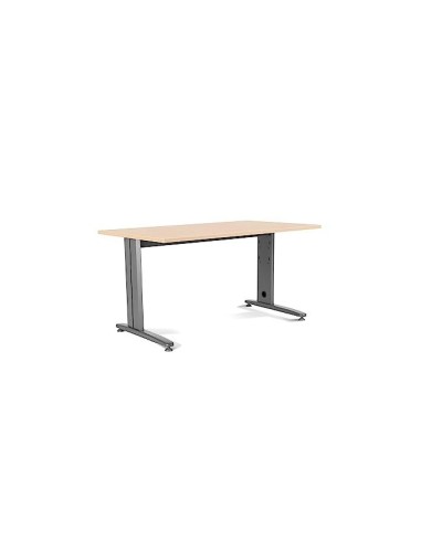 MESA DE OFICINA ROCADA METAL 2002AC01 ALUMINIO /HAYA 160X80 CM