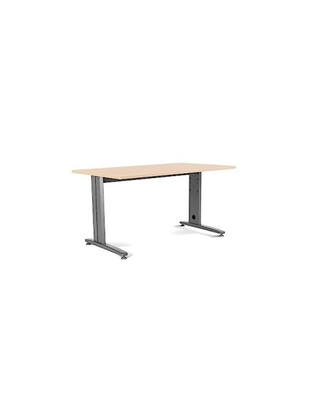 MESA DE OFICINA ROCADA METAL 2002AC01 ALUMINIO /HAYA 160X80 CM