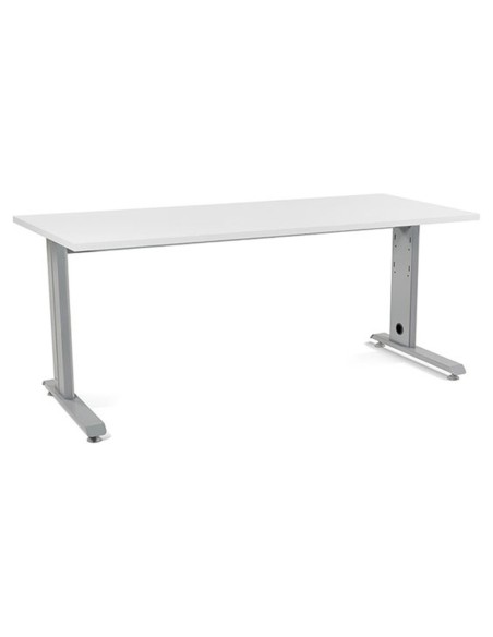MESA DE OFICINA ROCADA METAL 2003AC04 ALUMINIO /BLANCO 180X80 CM