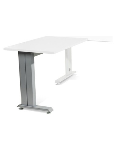 ALA MESA ROCADA METAL 60X 100 CM DER. O IZQ. AC04 ALUMINIO/ BLANCO