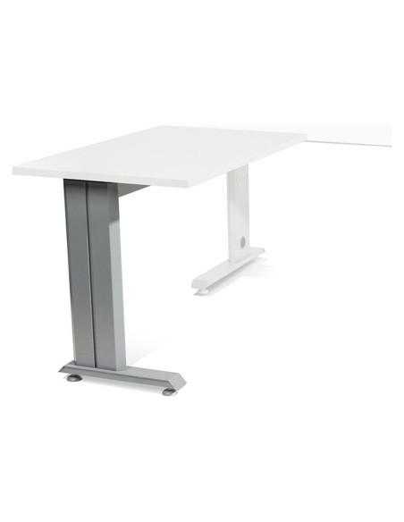 ALA MESA ROCADA METAL 60X 100 CM DER. O IZQ. AC04 ALUMINIO/ BLANCO